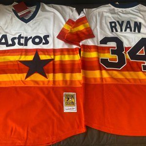 MITCHELL and NESS HOUSTON ASTROS NOLAN RYAN Men's JERSEY Sz M,L,XL,2XL NEW